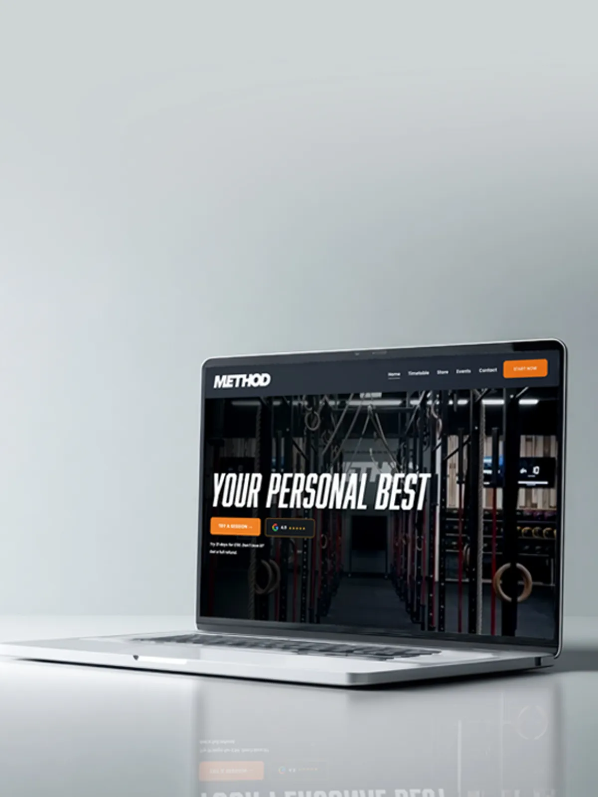 Modern website design on a clean desktop screen